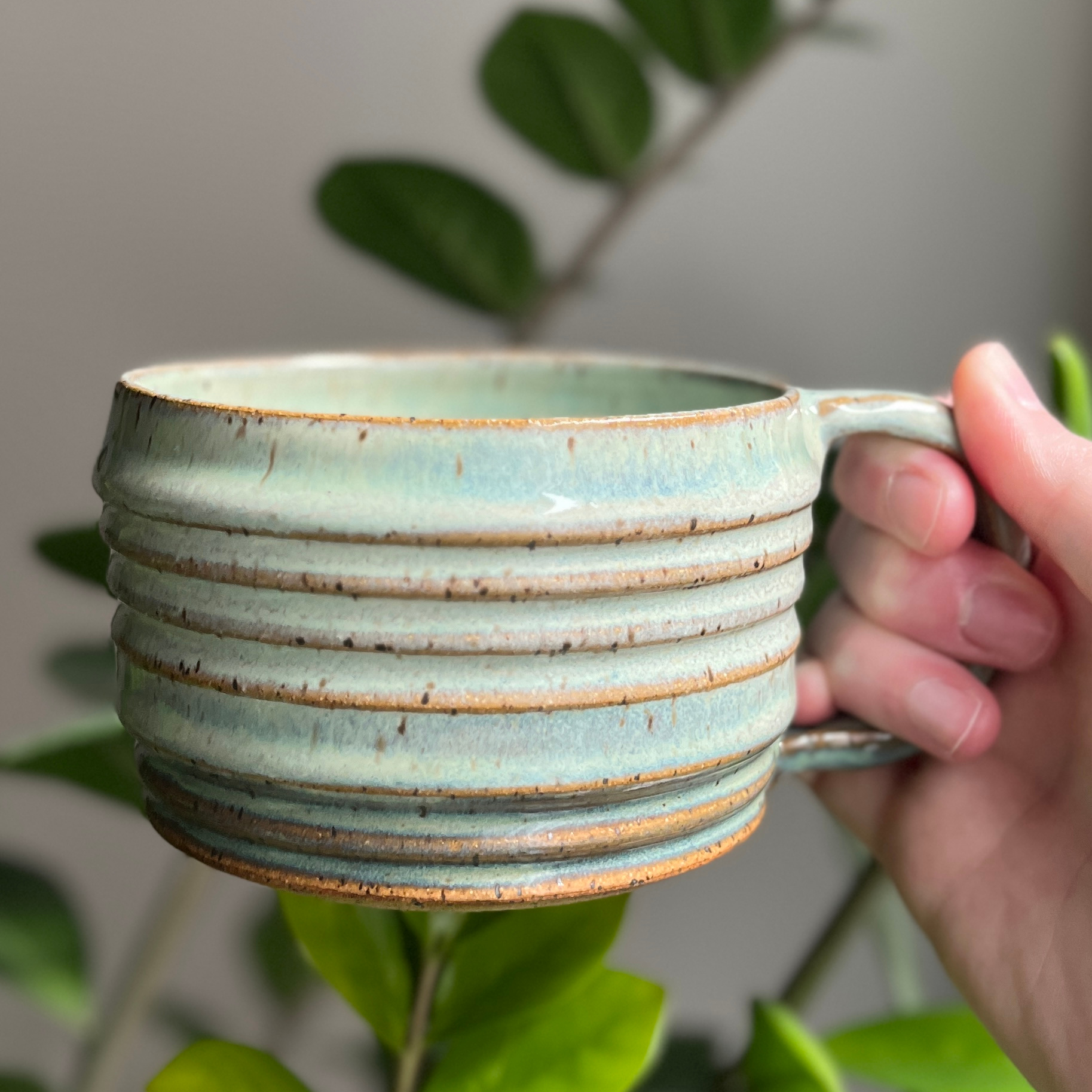 Textured Turquoise over Honey Flux | glazeshare